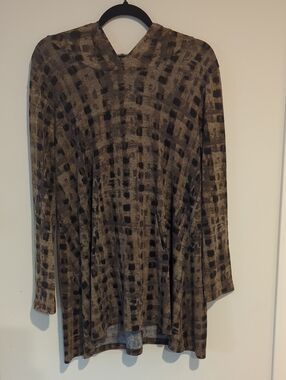 Comfy USA Brown and Black Hooded Tunic